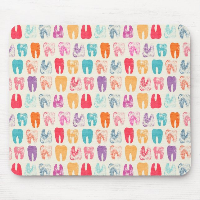 Grunge Tooth Pattern Mouse Pad (Front)