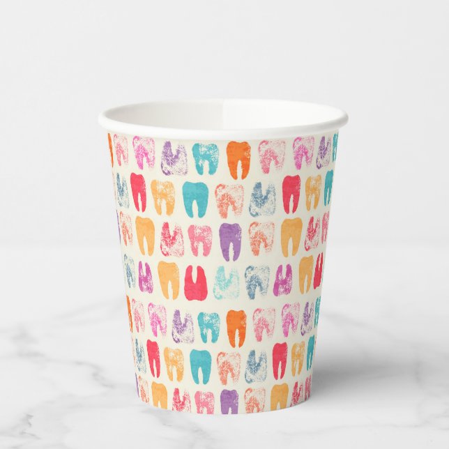 Grunge Tooth Pattern Paper Cups (Left)