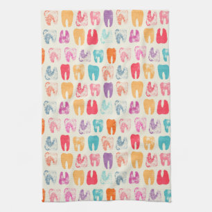 Grunge Tooth Pattern Tea Towel