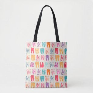 Grunge Tooth Pattern Tote Bag
