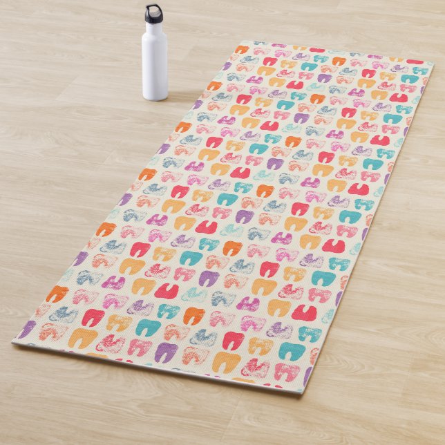 Grunge Tooth Pattern Yoga Mat (In Situ)