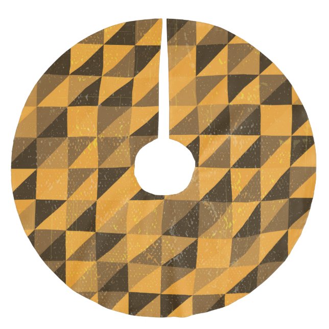 Grunge Triangle: Abstract Pattern Design Brushed Polyester Tree Skirt (Front)