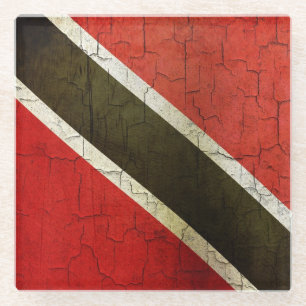 Grunge Trinidad And Tobago Flag Glass Coaster