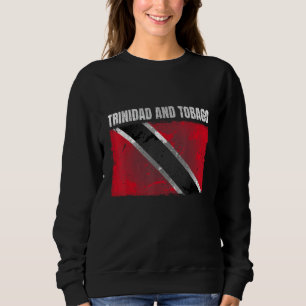 Grunge Trinidad And Tobago Flag Print Trinidadian  Sweatshirt