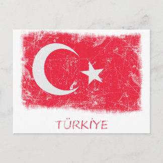 Grunge Turkey Flag Postcard