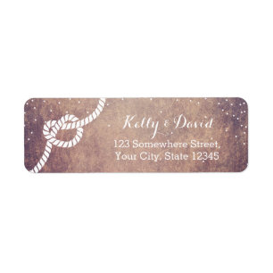 Grunge Tying the Knot Wedding Return Address Label