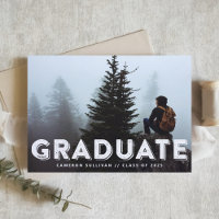 Grunge Typography Photo Graduation Invitation
