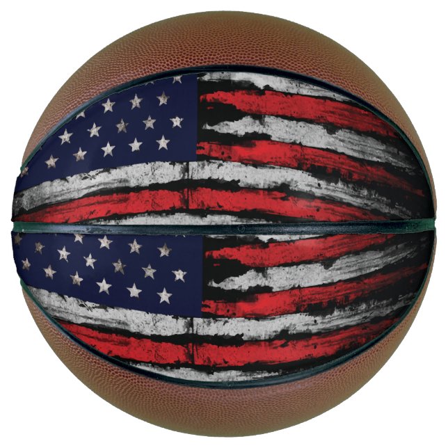 Grunge U.S.A flag Basketball (Front)