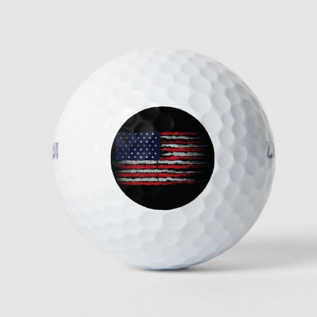 Grunge U.S.A flag Golf Balls (Front)