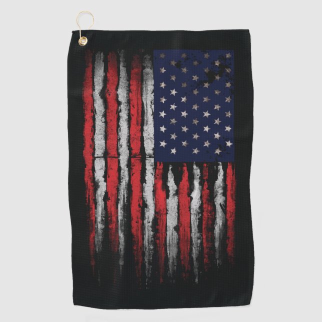Grunge U.S.A flag Golf Towel (Front)