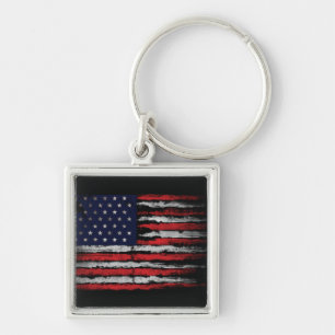Grunge U.S.A flag Key Ring