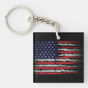 Grunge U.S.A flag Key Ring