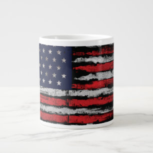 Grunge U.S.A flag Large Coffee Mug