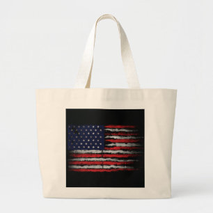 Grunge U.S.A flag Large Tote Bag