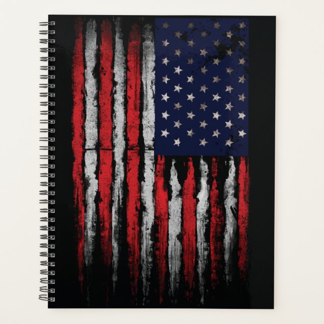 Grunge U.S.A flag Planner (Front)