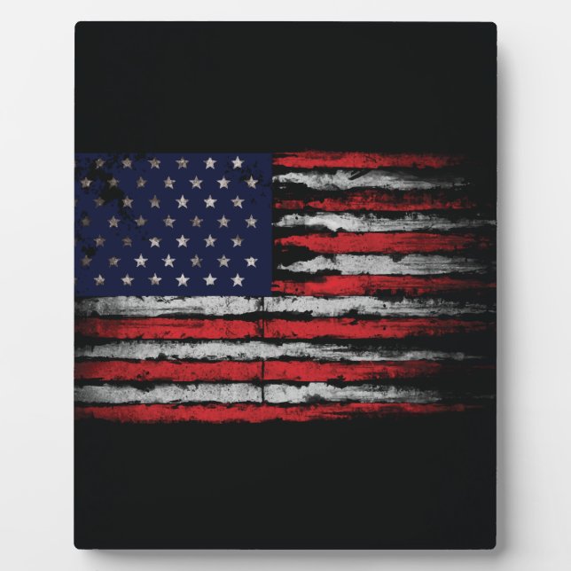 Grunge U.S.A flag Plaque (Front)