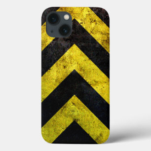 Grunge under construction stripes iPhone 13 case