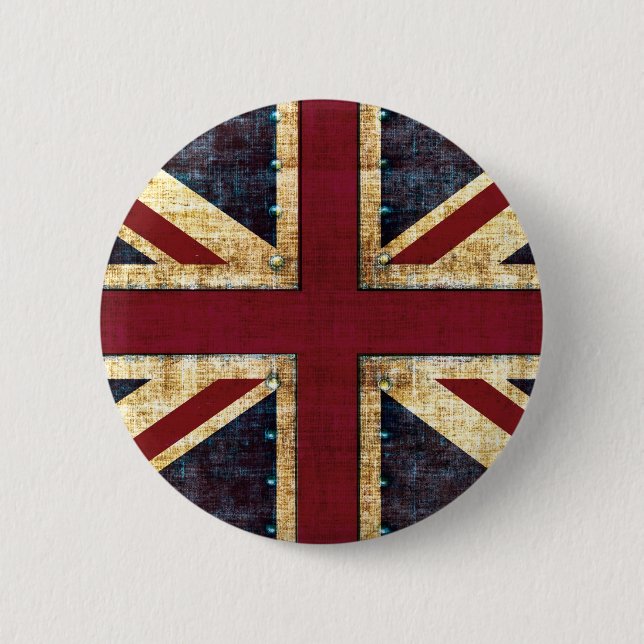 Grunge Union Jack - classic 6 Cm Round Badge (Front)