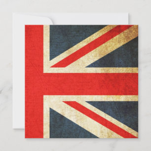 Grunge Union Jack Custom Invitation (Square)