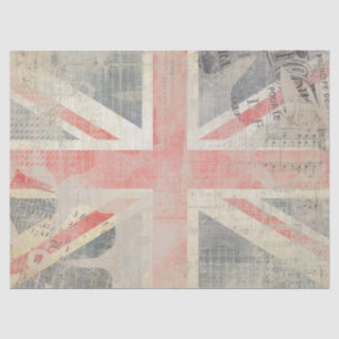 Grunge Union Jack Posh Gift Wrap Tissue Paper