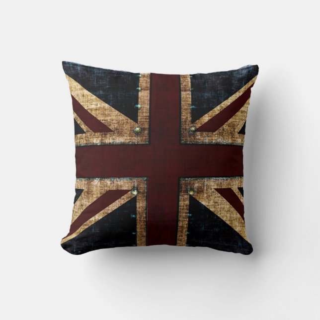 Grunge Union Jack toss pillows (Front)