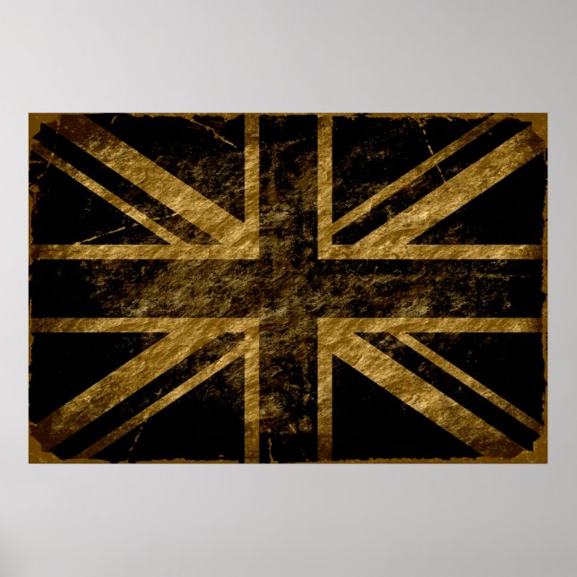 Grunge United Kingdom Flag 4 Poster (Front)