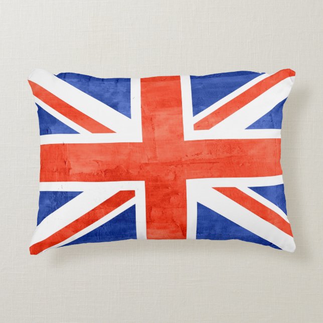Grunge United Kingdom Flag Decorative Cushion (Front)