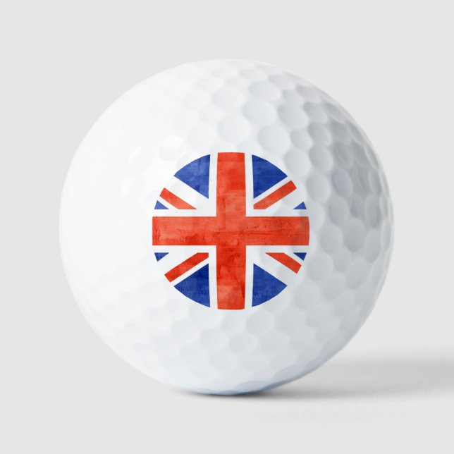 Grunge United Kingdom Flag Golf Balls (Front)