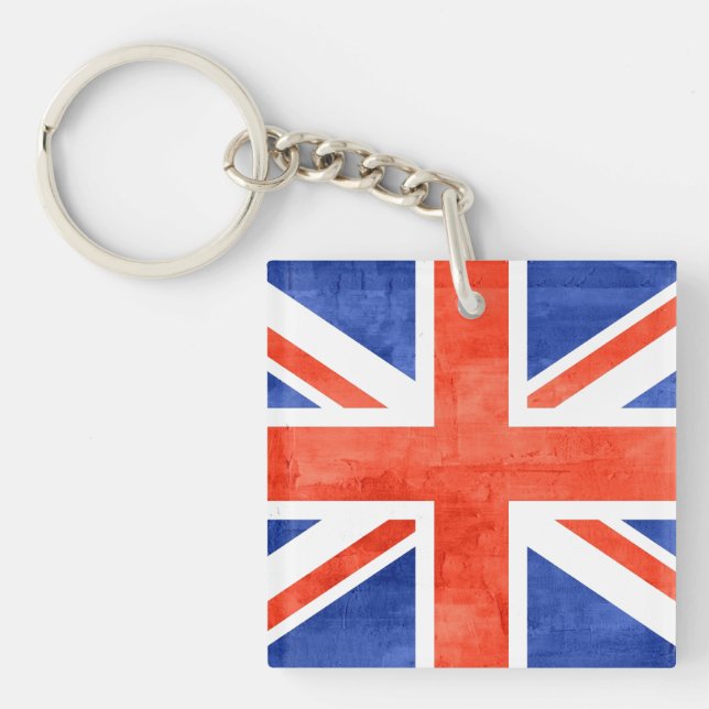 Grunge United Kingdom Flag Key Ring (Front)