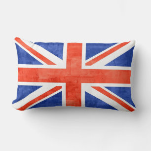 Grunge United Kingdom Flag Lumbar Cushion