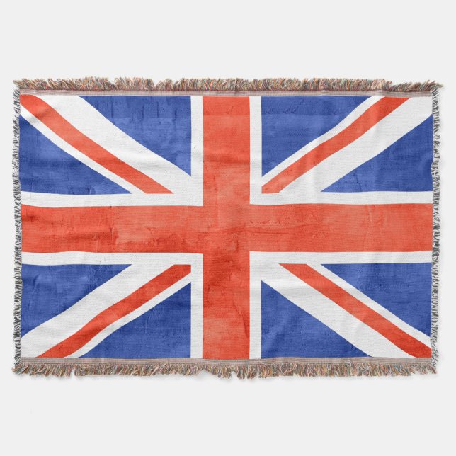 Grunge United Kingdom Flag Throw Blanket (Front)