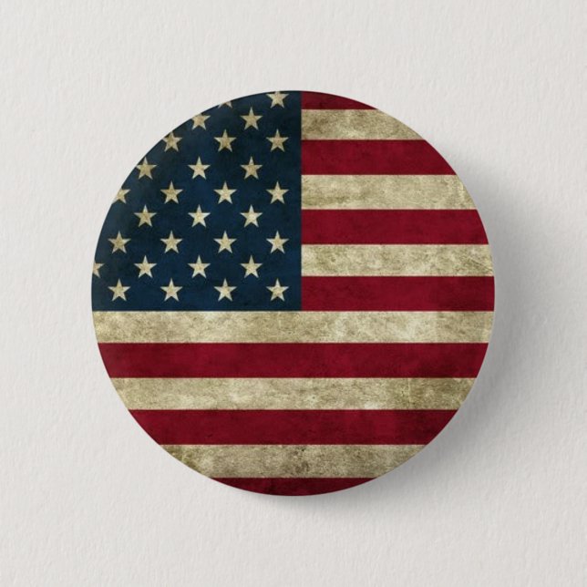 Grunge USA Flag 6 Cm Round Badge (Front)