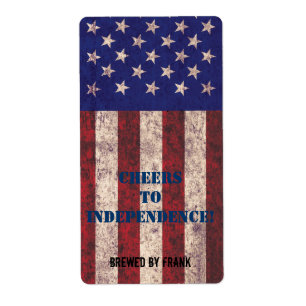 Grunge USA flag beer bottle label