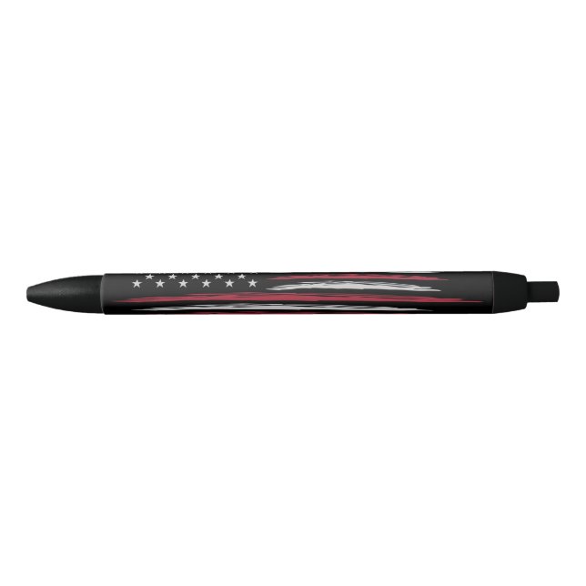 Grunge USA flag Black Ink Pen (Front)