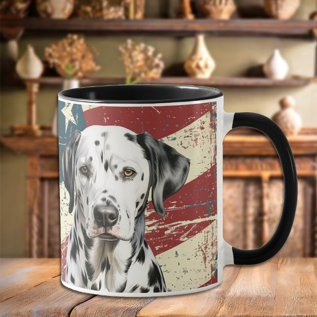 Grunge USA Flag Dalmatian Dog Mug (Creator Uploaded)