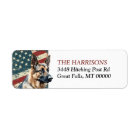 Grunge USA Flag German Shepherd Return Address