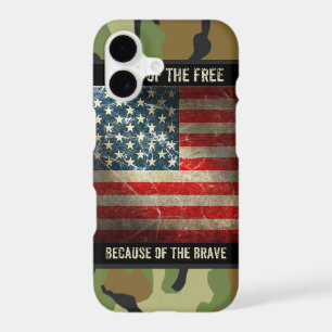 Grunge USA Flag on Camouflage 2 iPhone 7 Case