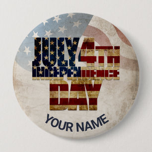 Grunge USA July 4th Independence Graphic 10 Cm Round Badge
