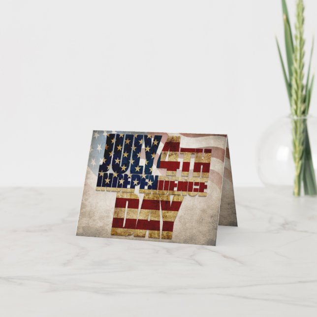 Grunge USA July 4th Independence Graphic Card (Front)