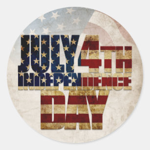Grunge USA July 4th Independence Graphic Classic Round Sticker