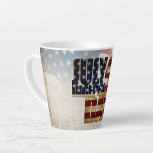 Grunge USA July 4th Independence Graphic Latte Mug