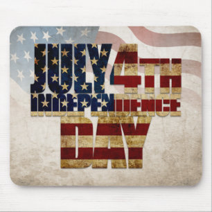 Grunge USA July 4th Independence Graphic Mouse Pad