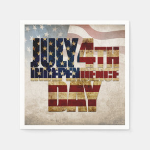 Grunge USA July 4th Independence Graphic Napkin