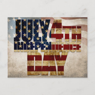 Grunge USA July 4th Independence Graphic Postcard