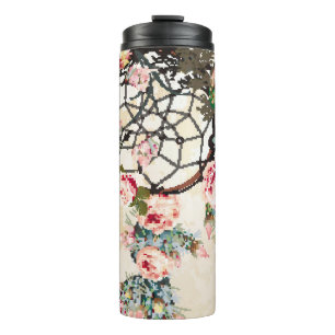 Grunge vintage bo-ho background with Indian dream- Thermal Tumbler