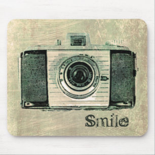 Grunge Vintage Camera Mousepad