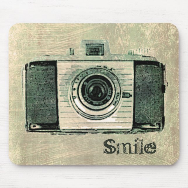 Grunge Vintage Camera Mousepad (Front)
