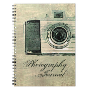 Grunge Vintage Camera Personalised Notebook
