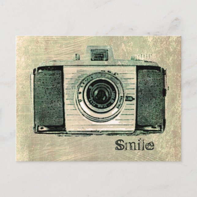 Grunge Vintage Camera Postcard (Front)