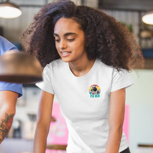 Grunge Vintage Distressed Pug Photo Dog Mum T-Shirt